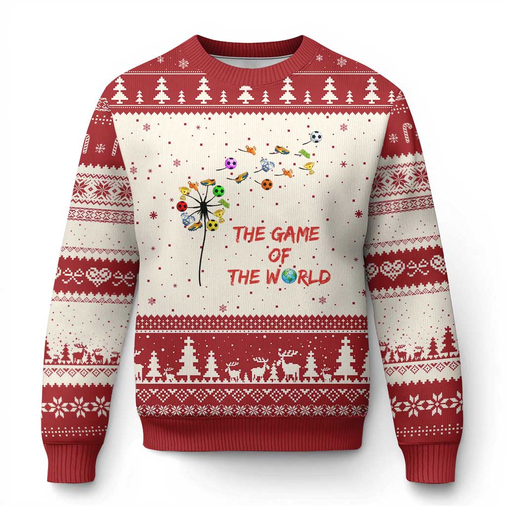 Soccer Dandelion Flower Ugly Christmas Sweater The Game Of The World