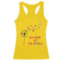 Soccer Dandelion Flower Racerback Tank Top The Game Of The World