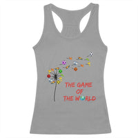 Soccer Dandelion Flower Racerback Tank Top The Game Of The World