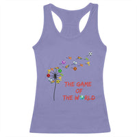 Soccer Dandelion Flower Racerback Tank Top The Game Of The World