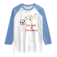Soccer Dandelion Flower Raglan Shirt The Game Of The World