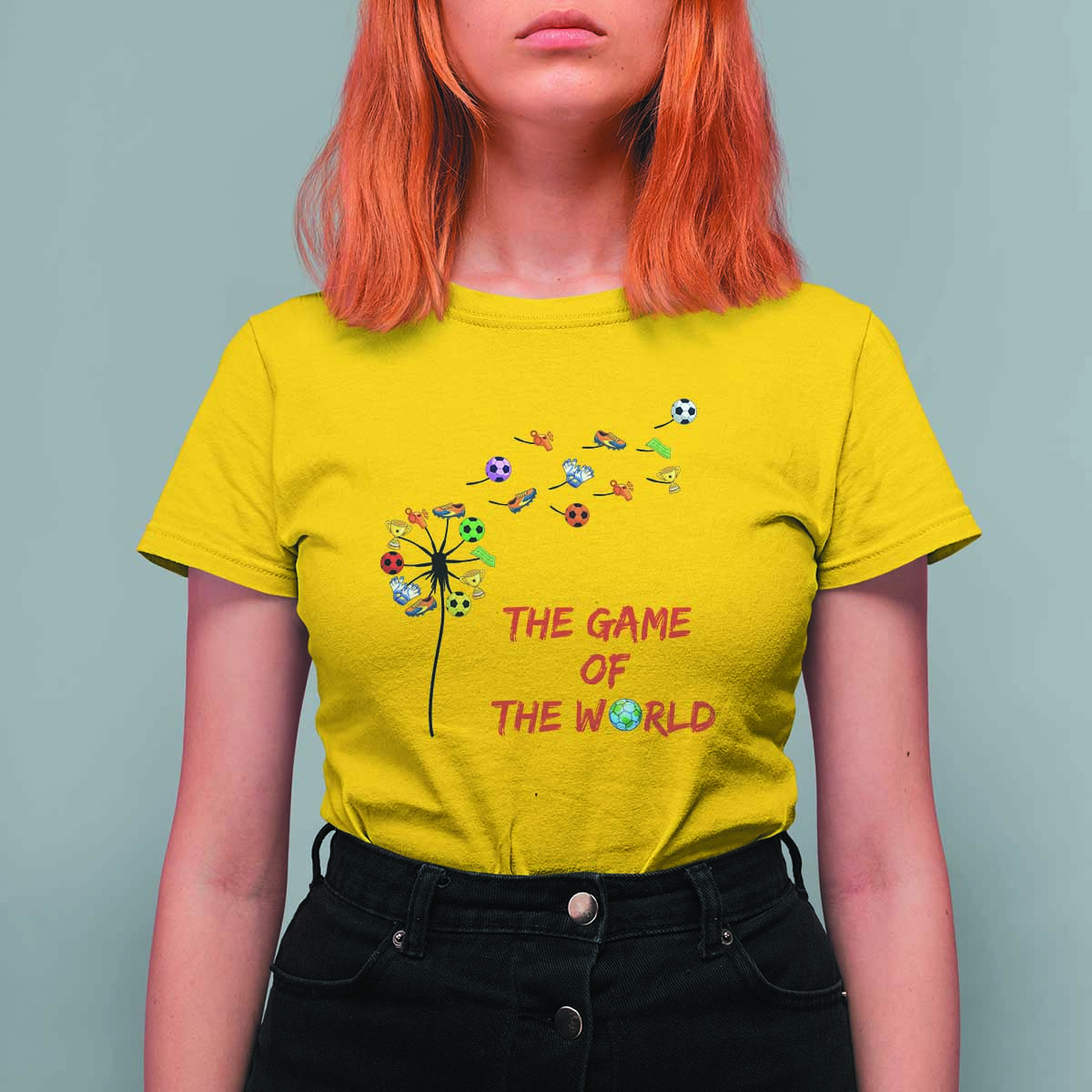 Soccer Dandelion Flower T Shirt For Women The Game Of The World