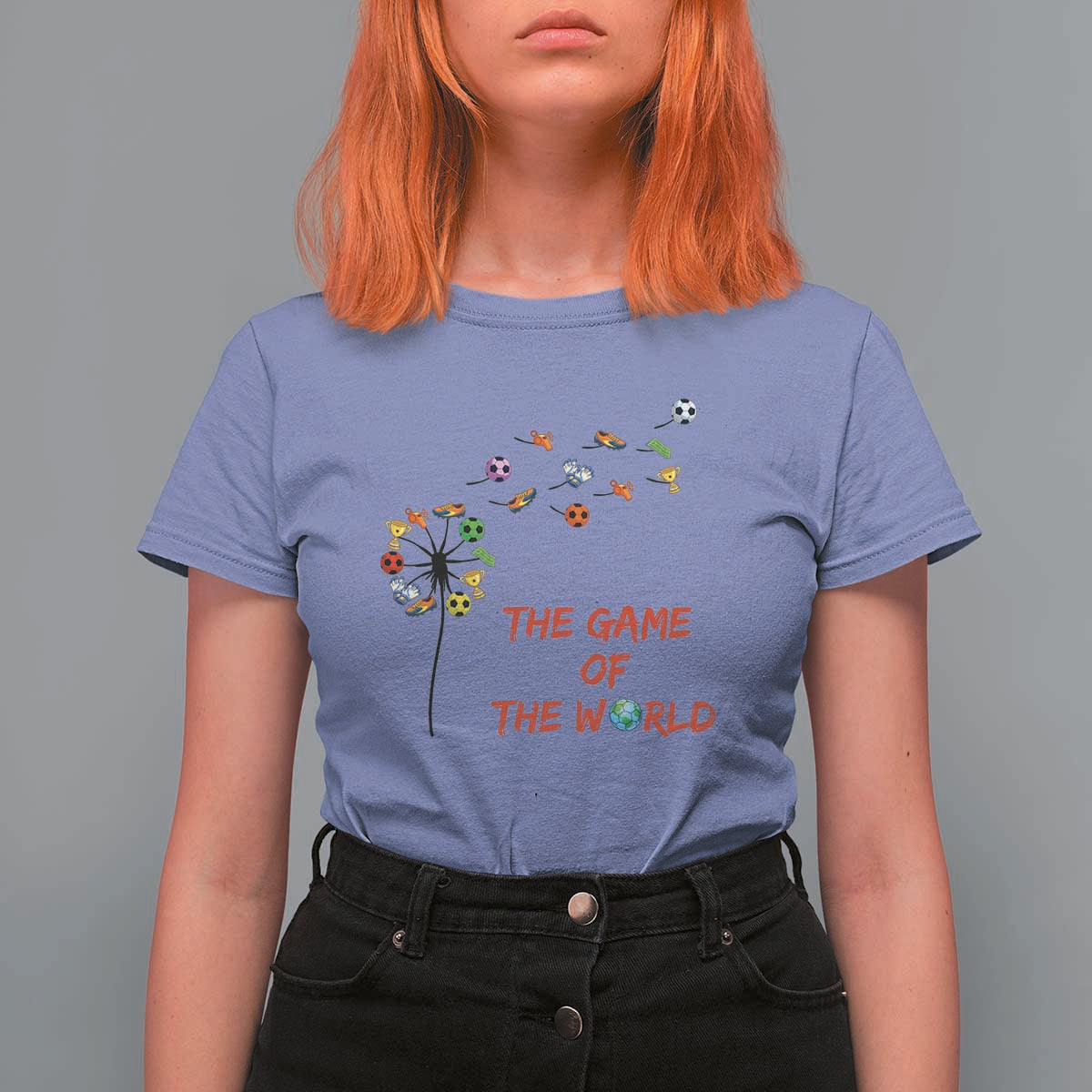 Soccer Dandelion Flower T Shirt For Women The Game Of The World