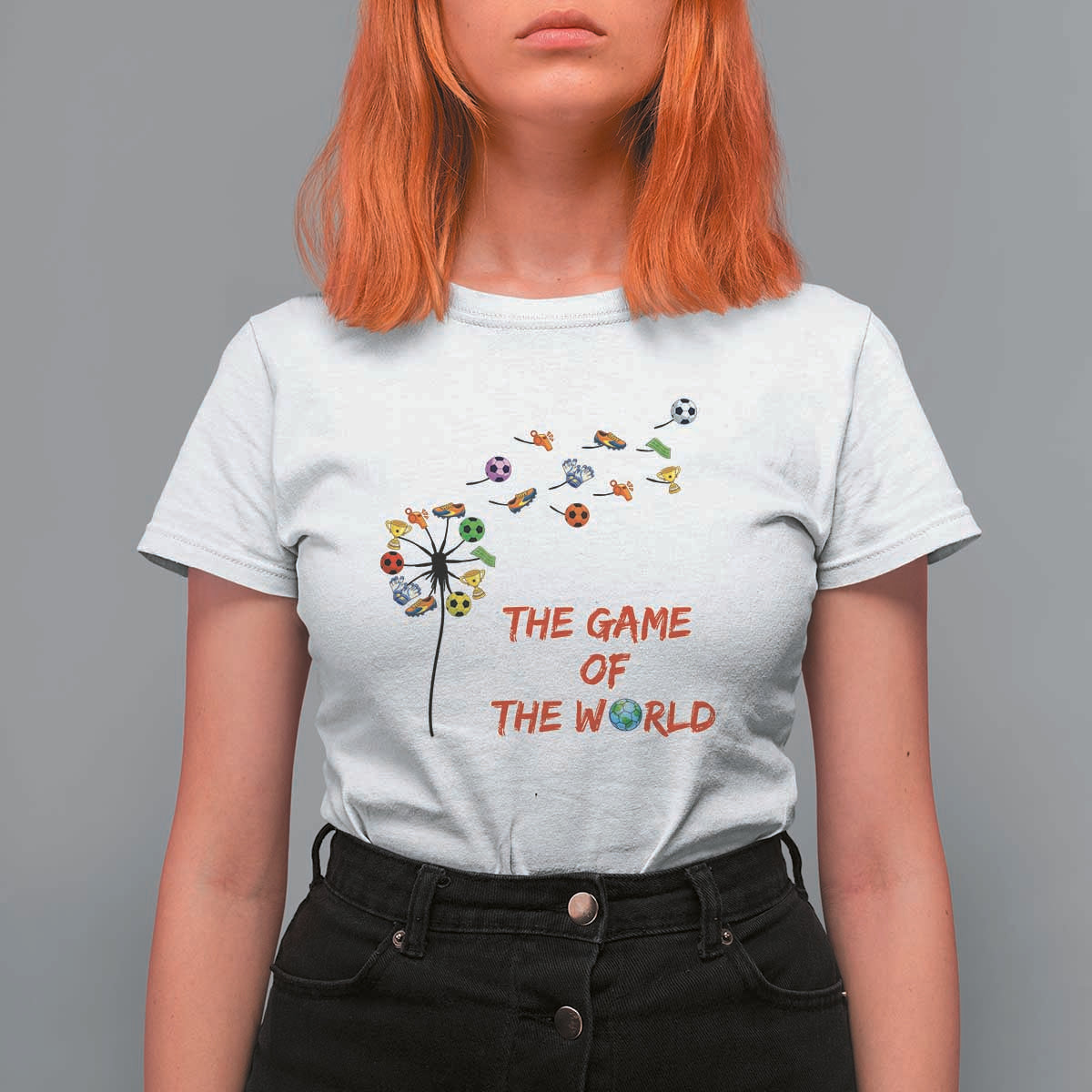 Soccer Dandelion Flower T Shirt For Women The Game Of The World