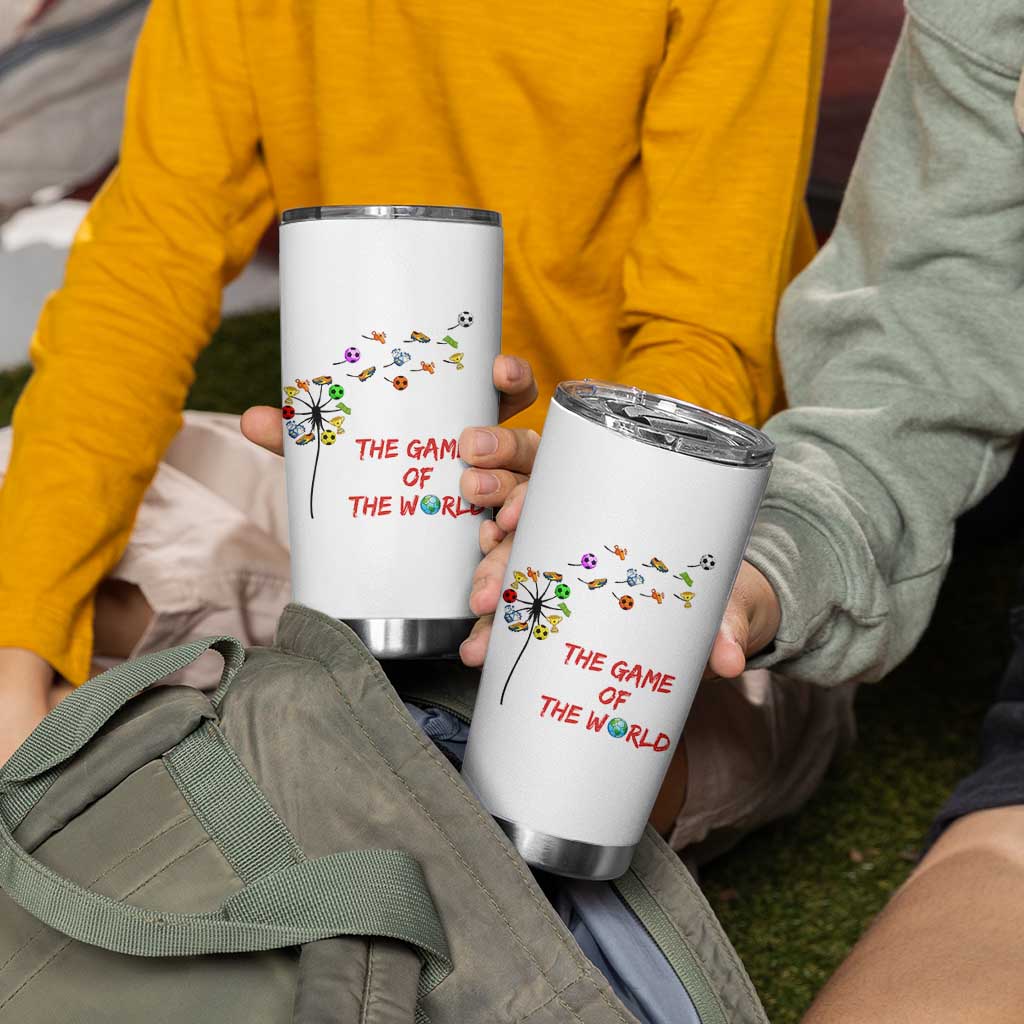 Soccer Dandelion Flower Tumbler Cup The Game Of The World
