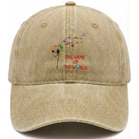 Soccer Dandelion Flower Washed Cotton Baseball Cap The Game Of The World