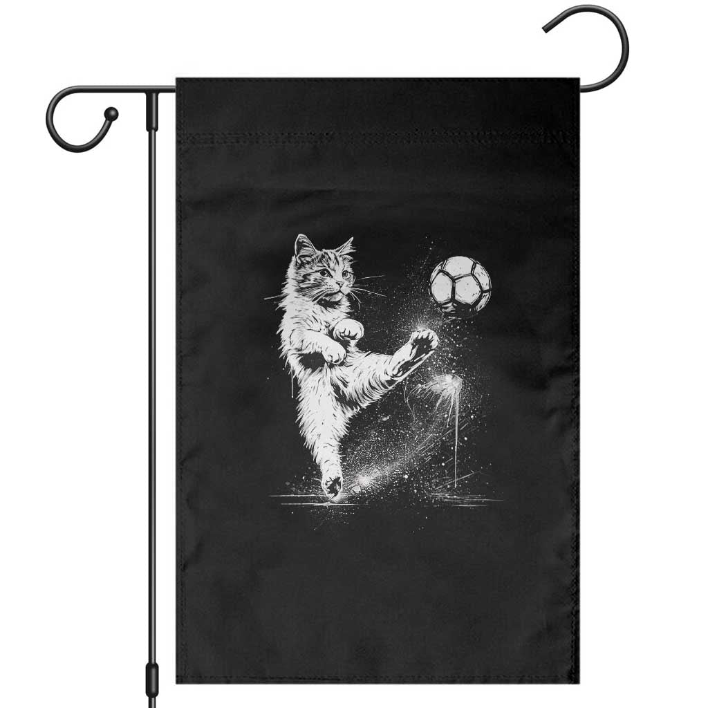 Cat Playing Soccer Garden Flag Funny Cat Lover Gift