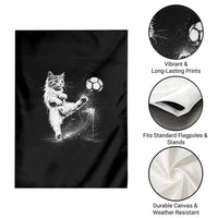 Cat Playing Soccer Garden Flag Funny Cat Lover Gift