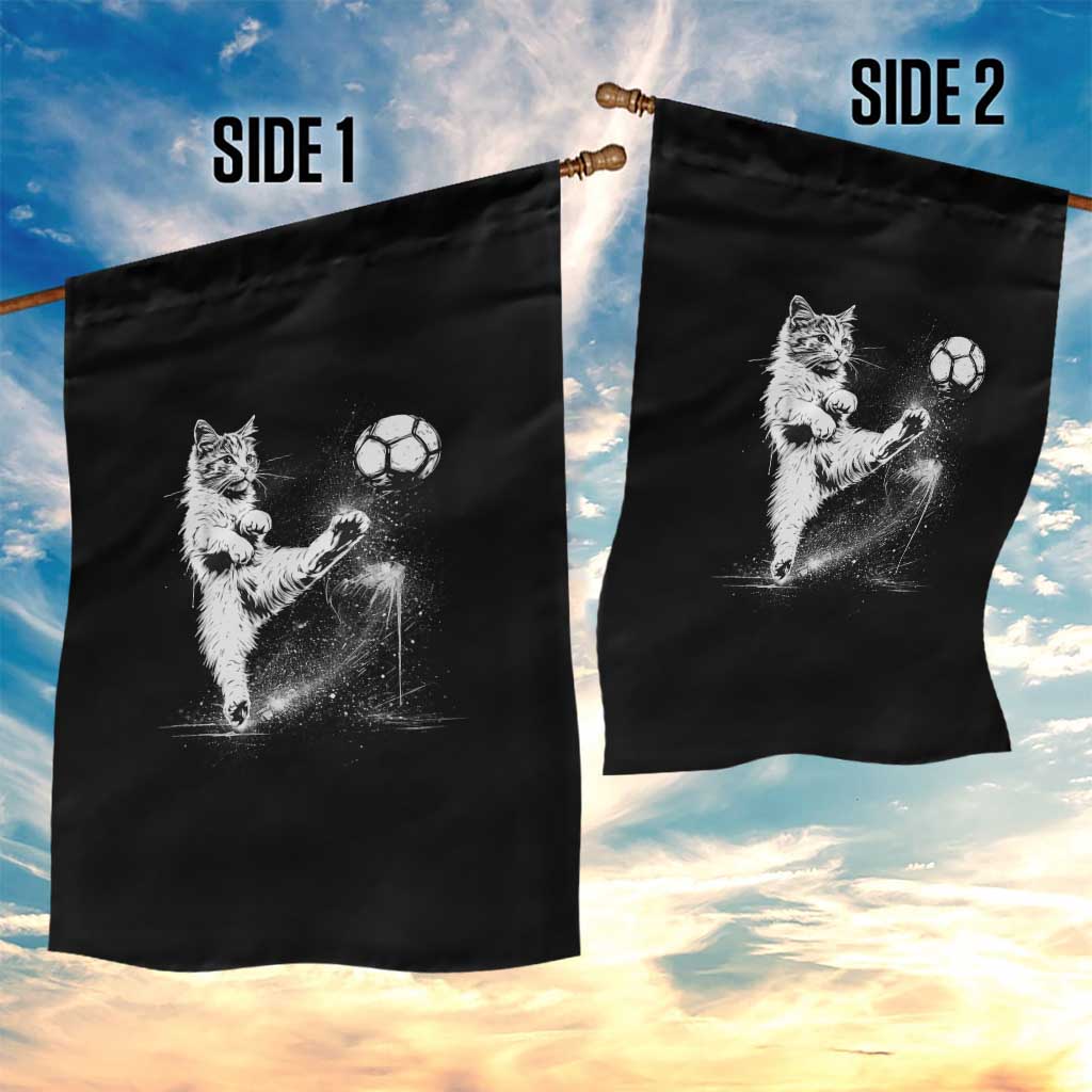 Cat Playing Soccer Garden Flag Funny Cat Lover Gift