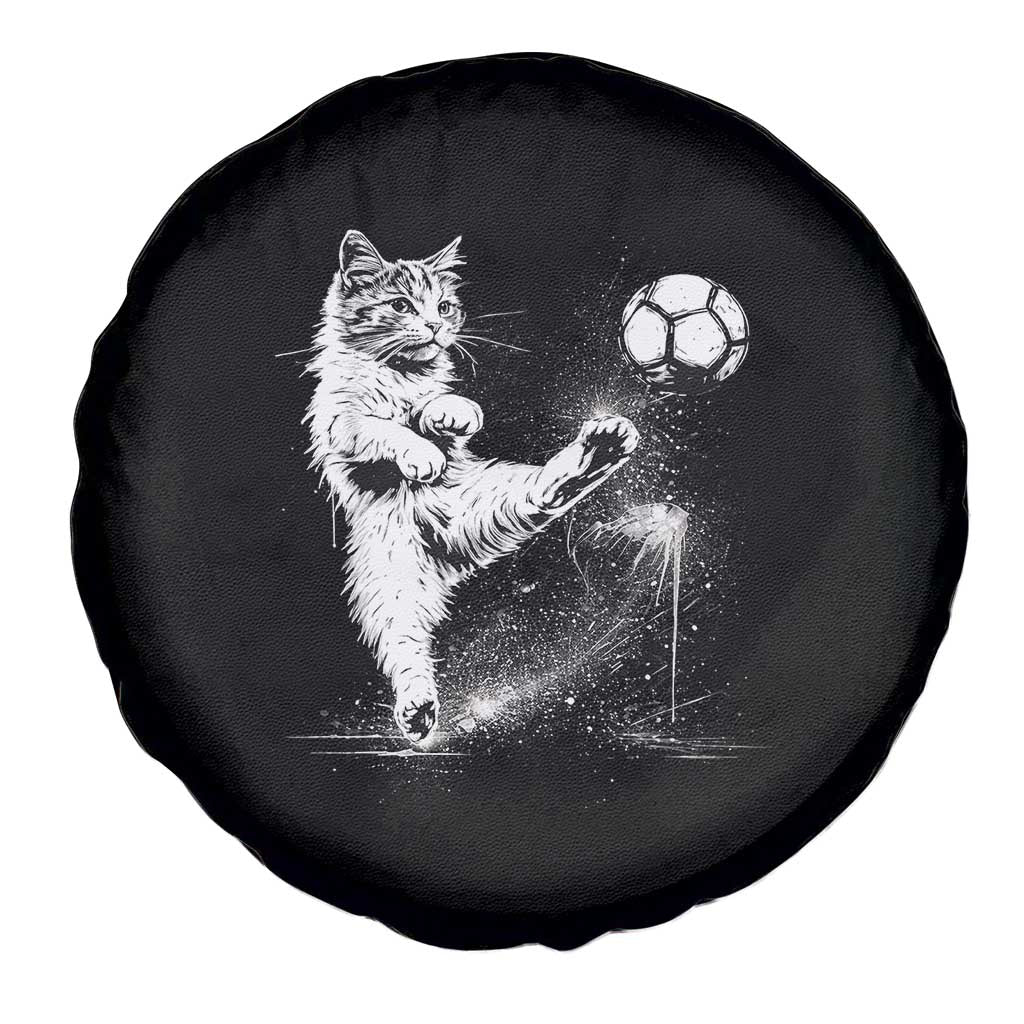 Cat Playing Soccer Spare Tire Cover Funny Cat Lover Gift