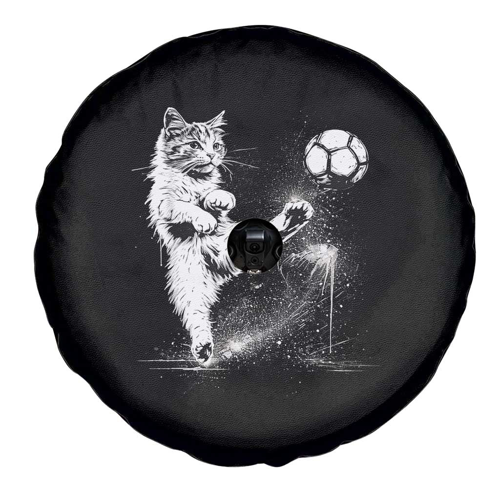 Cat Playing Soccer Spare Tire Cover Funny Cat Lover Gift