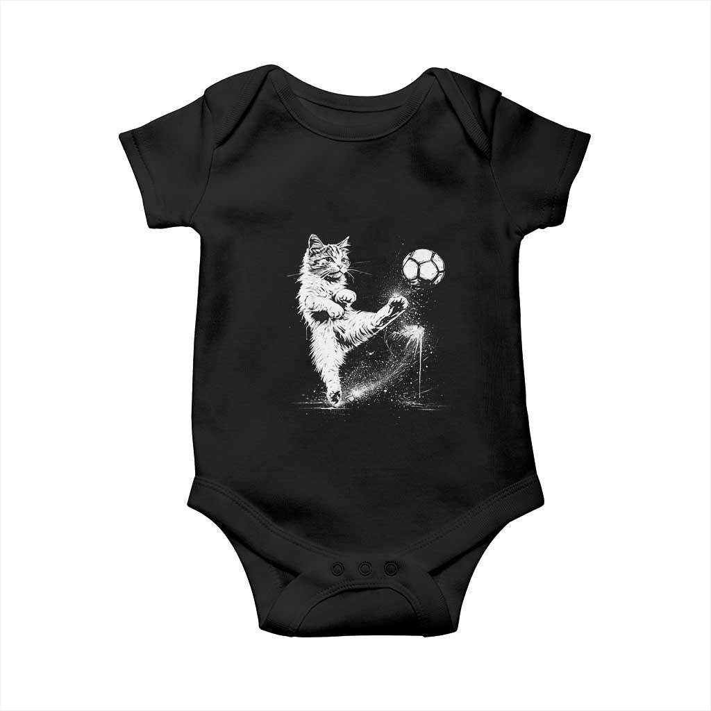 Cat Playing Soccer Baby Onesie Funny Cat Lover Gift