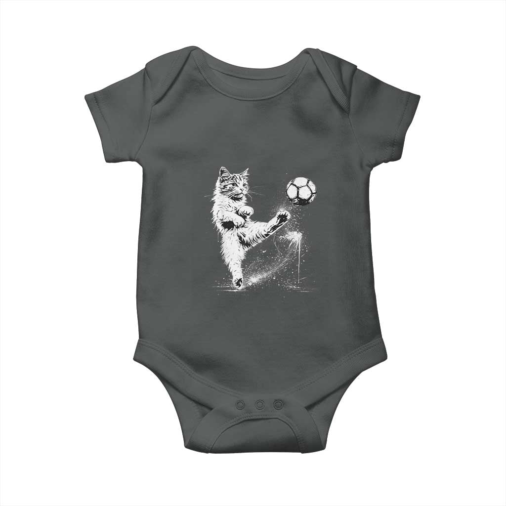 Cat Playing Soccer Baby Onesie Funny Cat Lover Gift