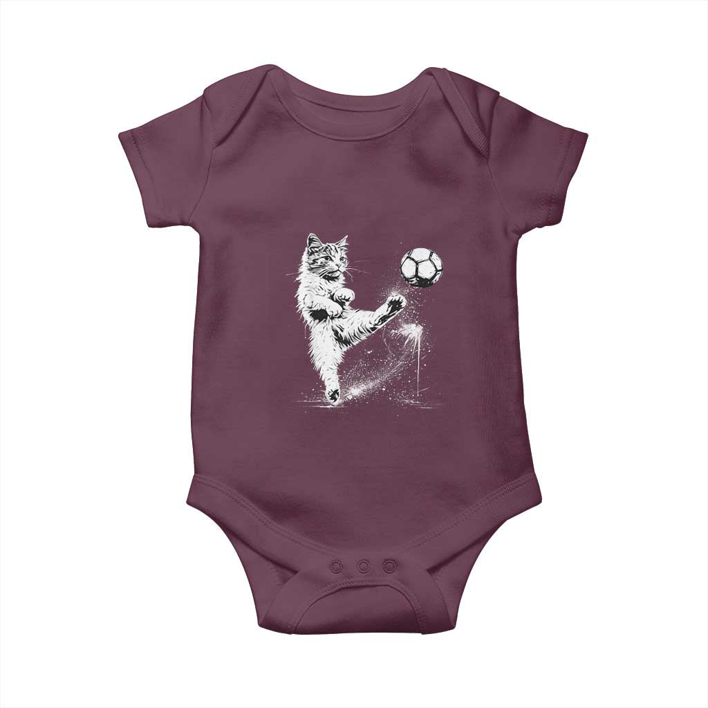 Cat Playing Soccer Baby Onesie Funny Cat Lover Gift