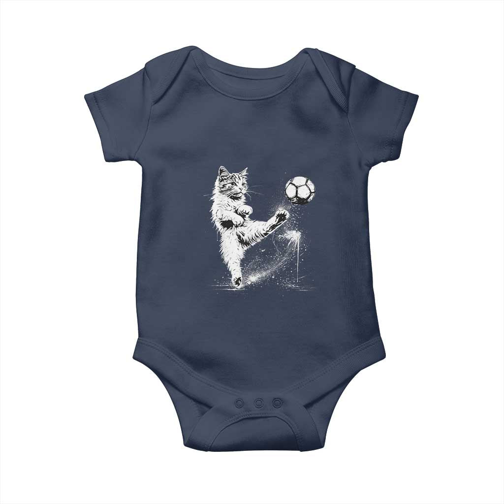 Cat Playing Soccer Baby Onesie Funny Cat Lover Gift