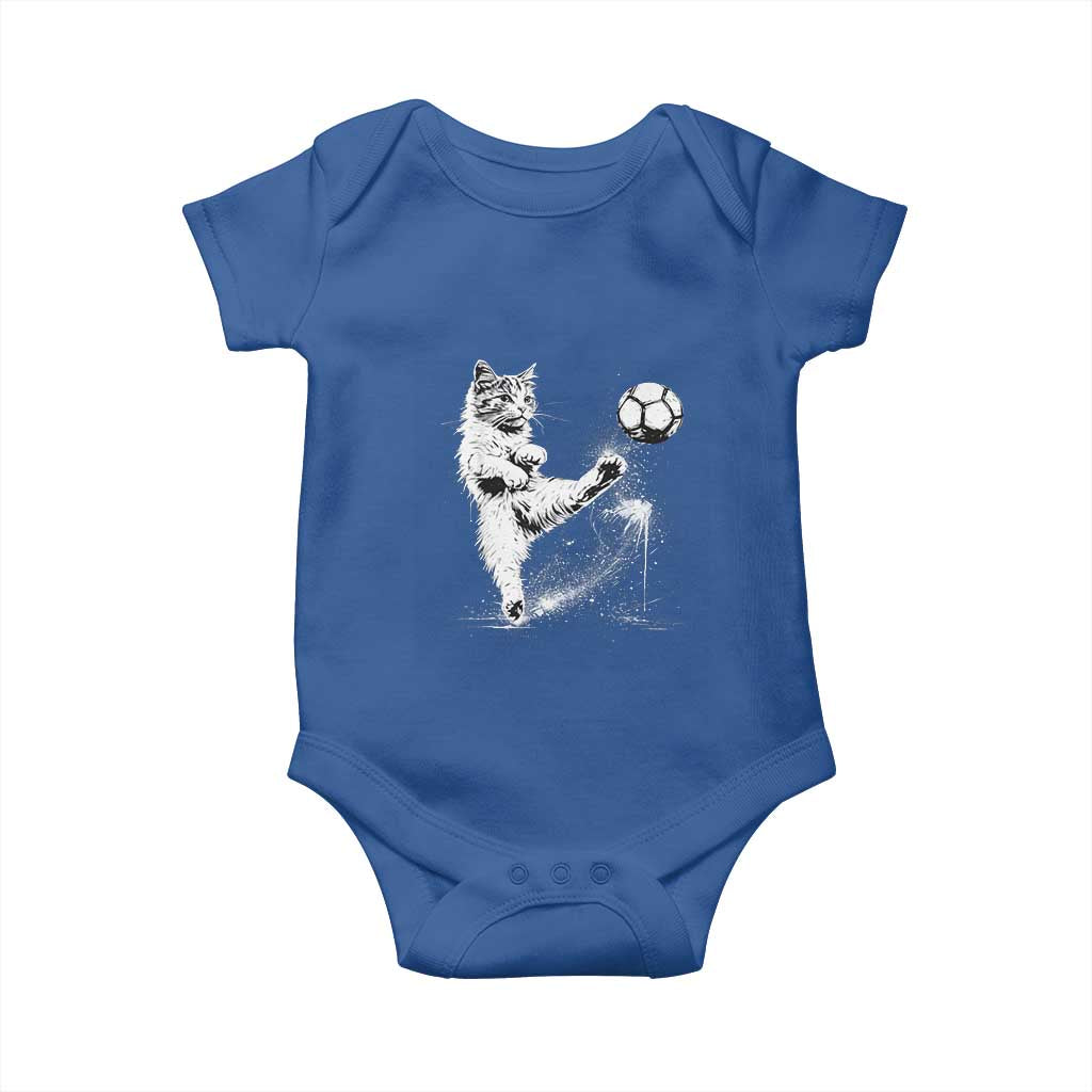 Cat Playing Soccer Baby Onesie Funny Cat Lover Gift