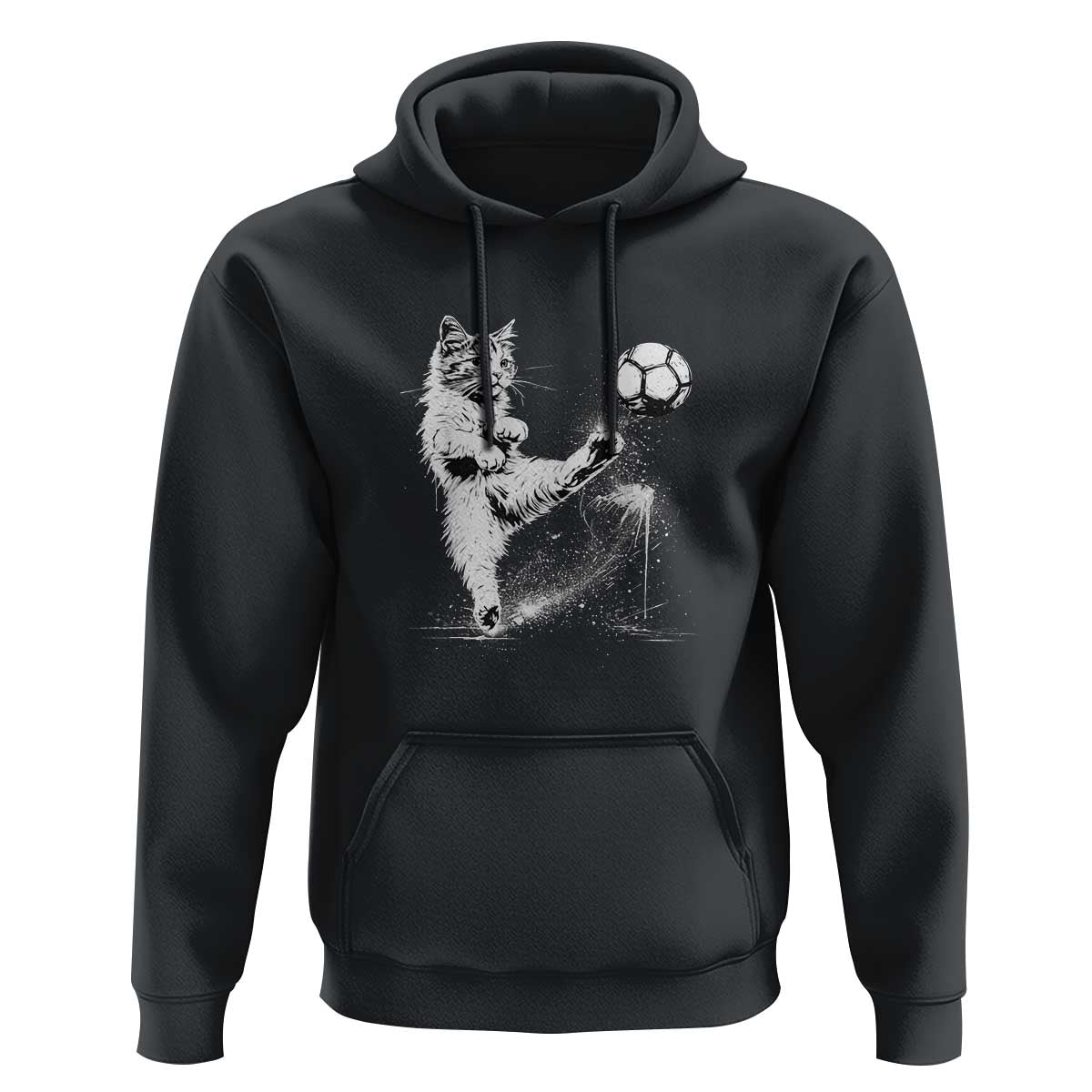 Cat Playing Soccer Hoodie Funny Cat Lover Gift