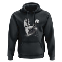 Cat Playing Soccer Hoodie Funny Cat Lover Gift
