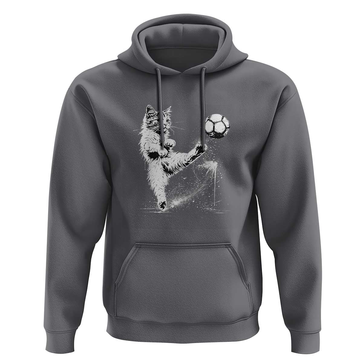 Cat Playing Soccer Hoodie Funny Cat Lover Gift