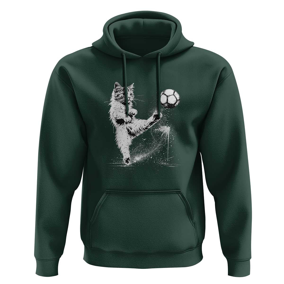 Cat Playing Soccer Hoodie Funny Cat Lover Gift