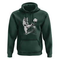 Cat Playing Soccer Hoodie Funny Cat Lover Gift
