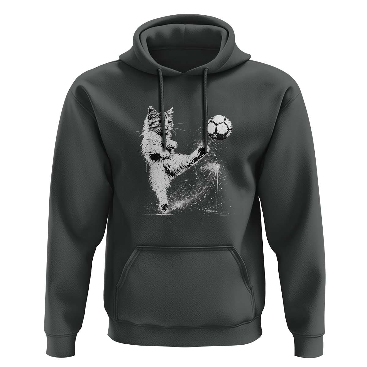 Cat Playing Soccer Hoodie Funny Cat Lover Gift