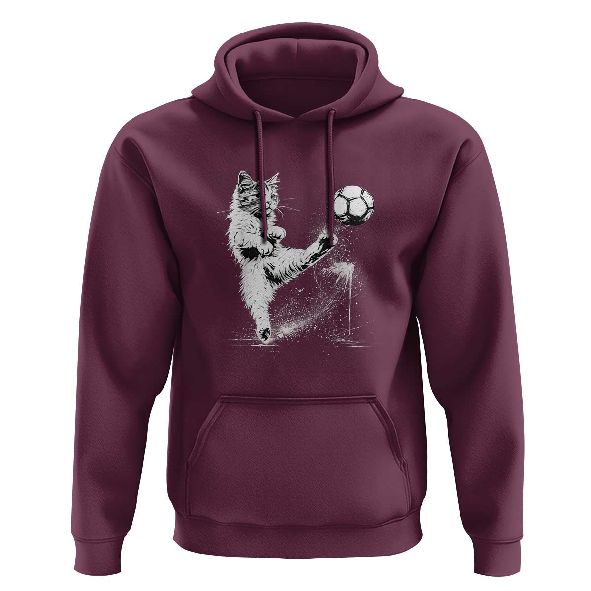 Cat Playing Soccer Hoodie Funny Cat Lover Gift
