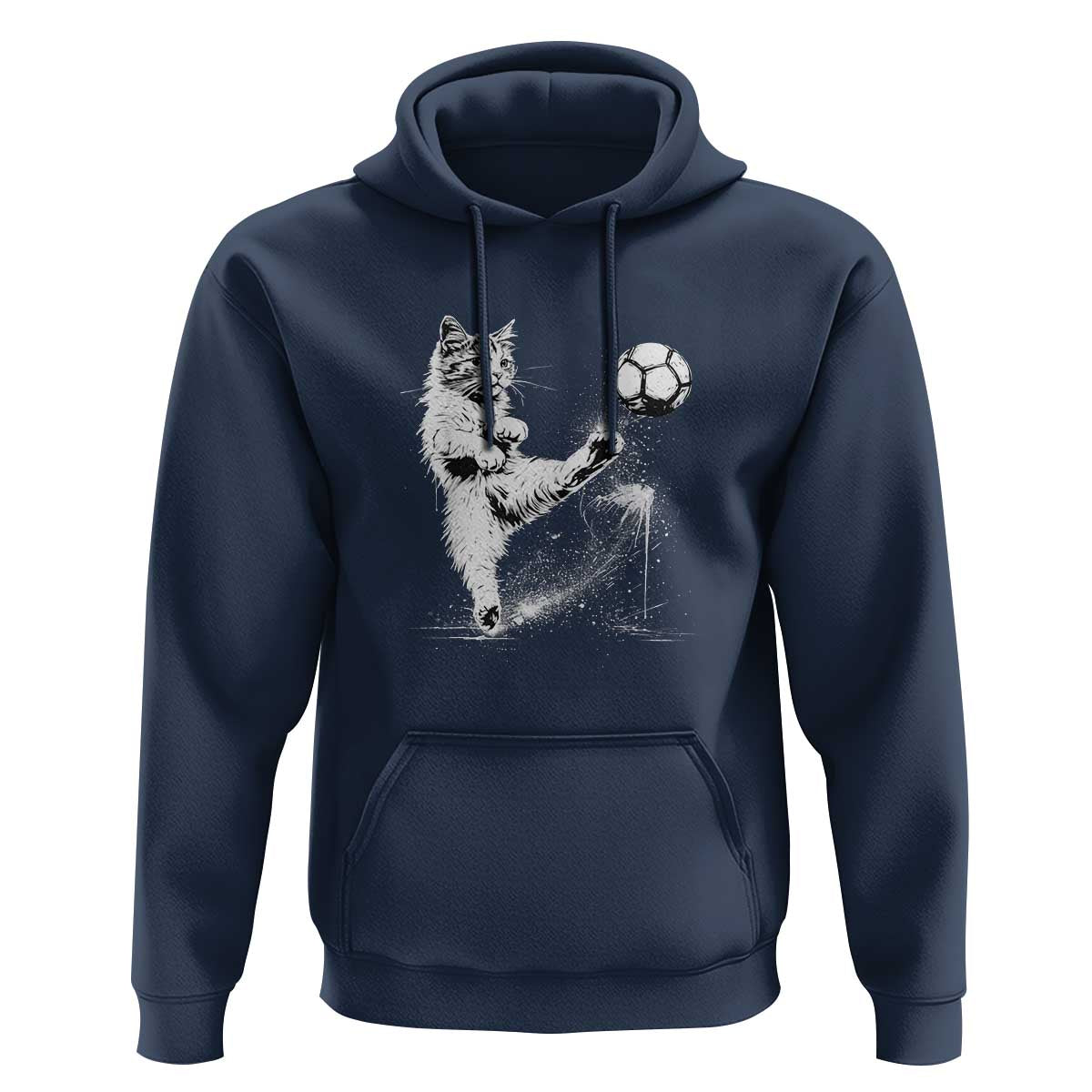 Cat Playing Soccer Hoodie Funny Cat Lover Gift