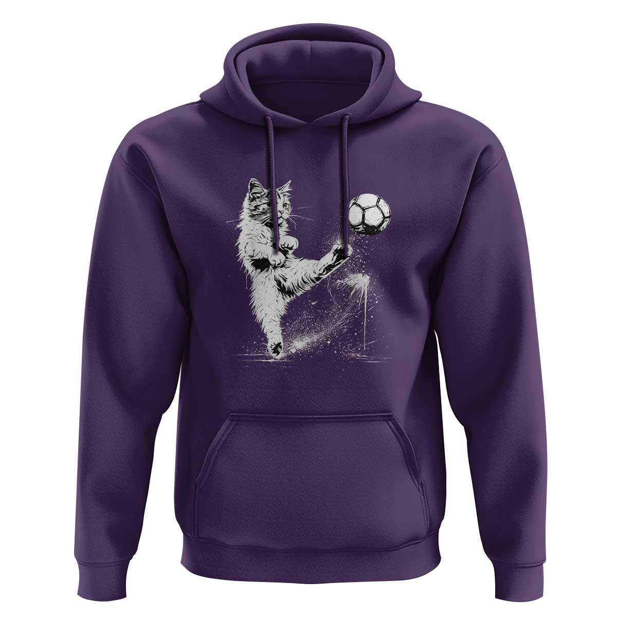 Cat Playing Soccer Hoodie Funny Cat Lover Gift