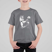 Cat Playing Soccer T Shirt For Kid Funny Cat Lover Gift