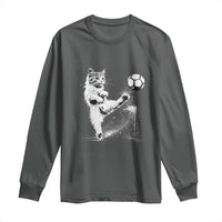 Cat Playing Soccer Long Sleeve Shirt Funny Cat Lover Gift