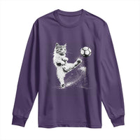 Cat Playing Soccer Long Sleeve Shirt Funny Cat Lover Gift