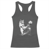 Cat Playing Soccer Racerback Tank Top Funny Cat Lover Gift