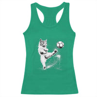 Cat Playing Soccer Racerback Tank Top Funny Cat Lover Gift
