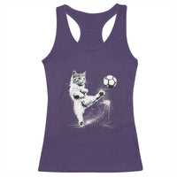 Cat Playing Soccer Racerback Tank Top Funny Cat Lover Gift