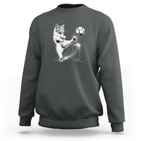 Cat Playing Soccer Sweatshirt Funny Cat Lover Gift
