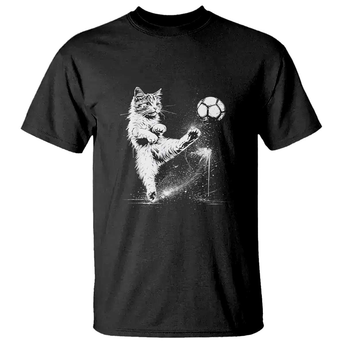 Cat Playing Soccer T Shirt Funny Cat Lover Gift