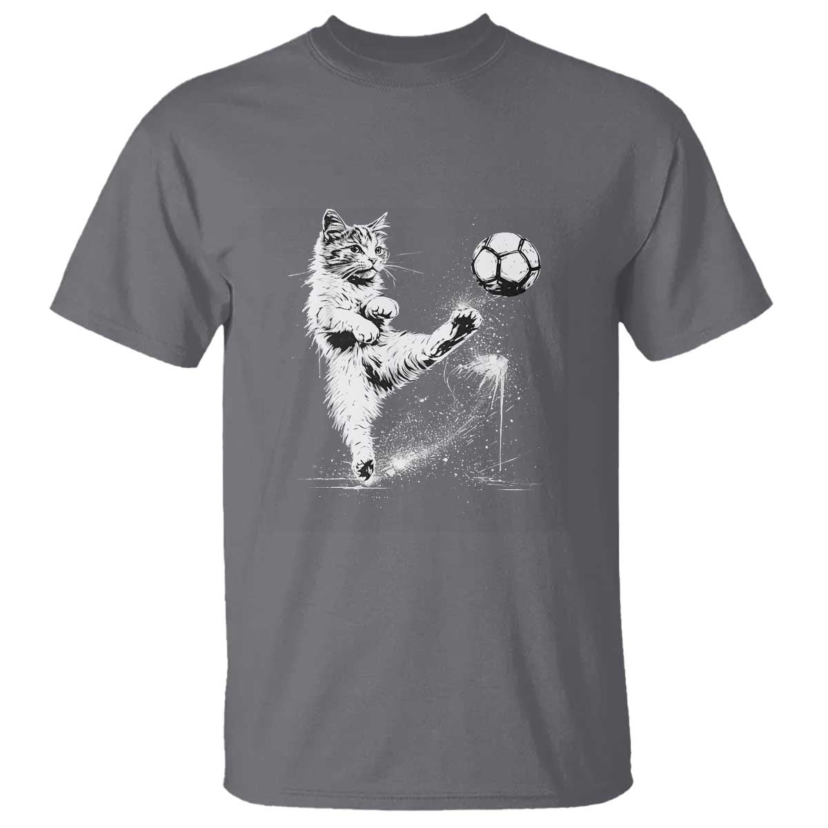 Cat Playing Soccer T Shirt Funny Cat Lover Gift