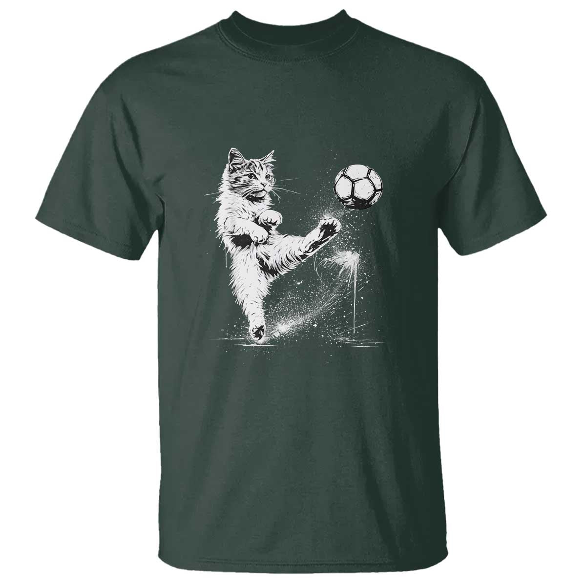 Cat Playing Soccer T Shirt Funny Cat Lover Gift