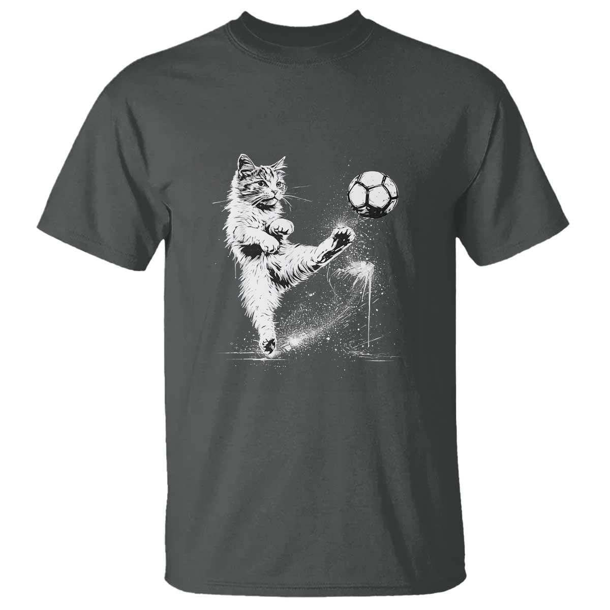 Cat Playing Soccer T Shirt Funny Cat Lover Gift