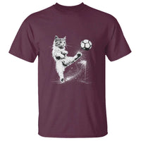 Cat Playing Soccer T Shirt Funny Cat Lover Gift
