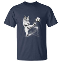 Cat Playing Soccer T Shirt Funny Cat Lover Gift