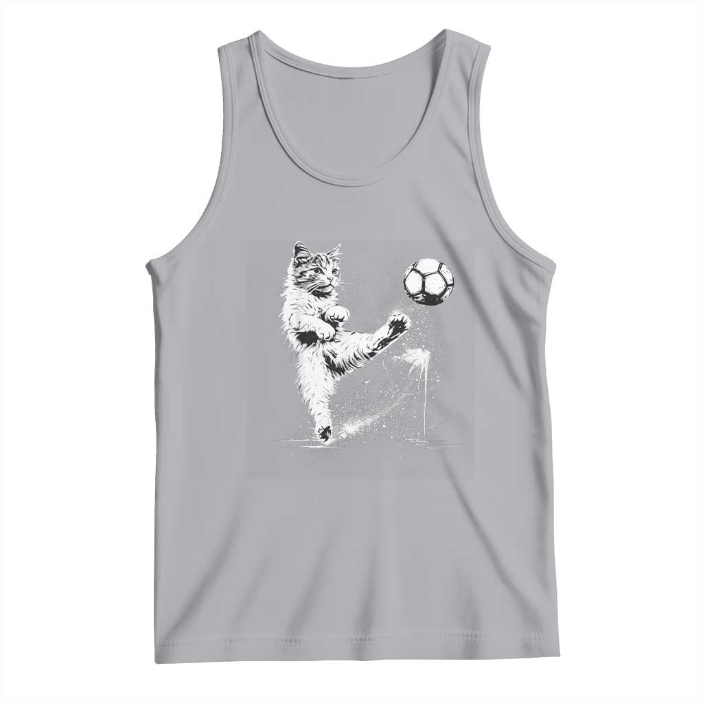 Cat Playing Soccer Tank Top Funny Cat Lover Gift
