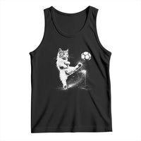 Cat Playing Soccer Tank Top Funny Cat Lover Gift
