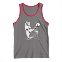 Cat Playing Soccer Tank Top Funny Cat Lover Gift