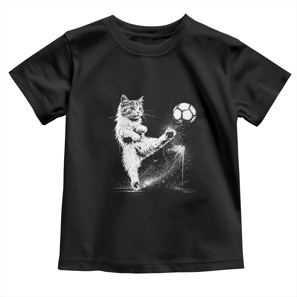 Cat Playing Soccer Toddler T Shirt Funny Cat Lover Gift