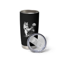 Cat Playing Soccer Tumbler Cup Funny Cat Lover Gift
