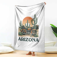 Arizona Motorcycle Throw Blanket Vintage Desert Highway Rider Gift