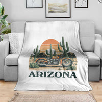 Arizona Motorcycle Throw Blanket Vintage Desert Highway Rider Gift