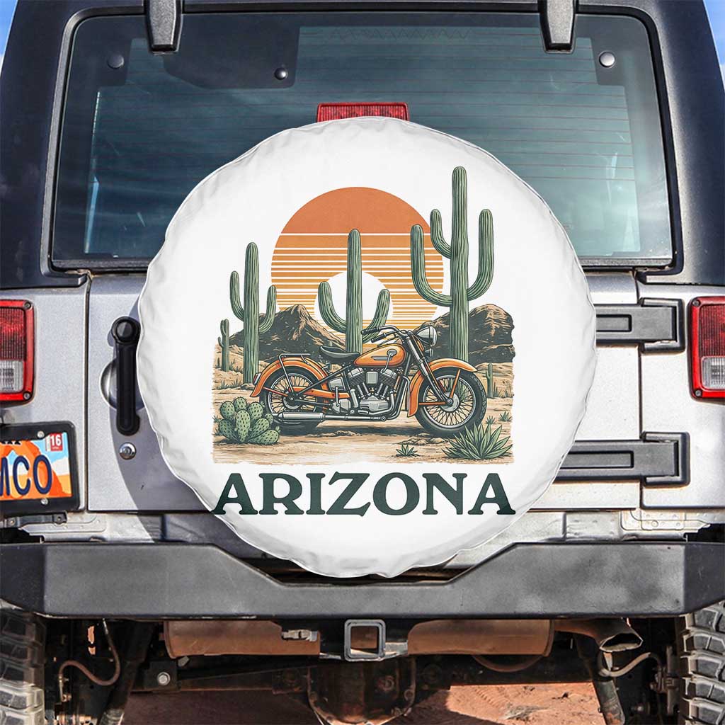 Arizona Motorcycle Spare Tire Cover Vintage Desert Highway Rider Gift